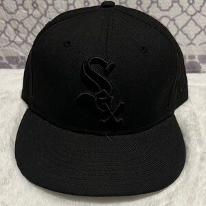 Chicago white Sox hat black with black Sox logo